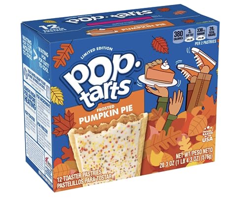 Pop-Tarts Breakfast Toaster Pastries, Frosted Pumpkin Pie Flavored, Limited Edition, 20.3 Oz (Pack of 12)