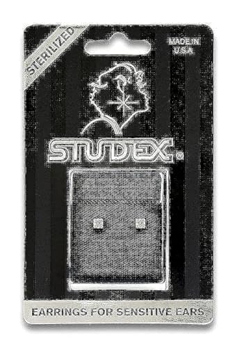 STUDEX Sensitive Cubic Zirconia Stud Earrings 3mm | Hypoallergenic and Nickel Safe for Sensitive Ears | Surgical Stainless Steel Posts | High Fashion Earrings for Women and Men PR-741W-S