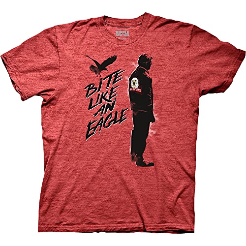 Ripple Junction Cobra Kai Bite Like an Eagle Standing Adult Crew Neck T-Shirt Medium Heather Red