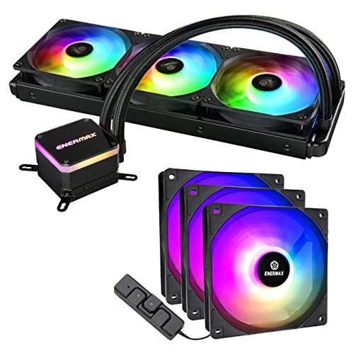 Enermax Liqmax III 360 Addressable RGB AIO CPU Liquid Cooler + HF120 RGB PWM Fans 3-Pack (Bundle)