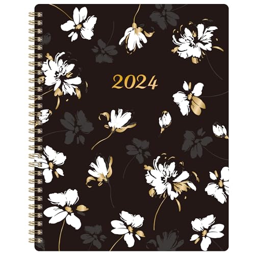 2024 Planner - 2024 Planner Weekly and Monthly Planner from January 2024- December 2024, 8' x 10' Calendar Planner with To Do List, Floral Cover with Twin-Wire Binding