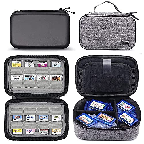 sisma 64 Games Case for Nintendo 3DS DS Game Cards (Black) + Nintendo Gameboy Games Organizer (Grey)