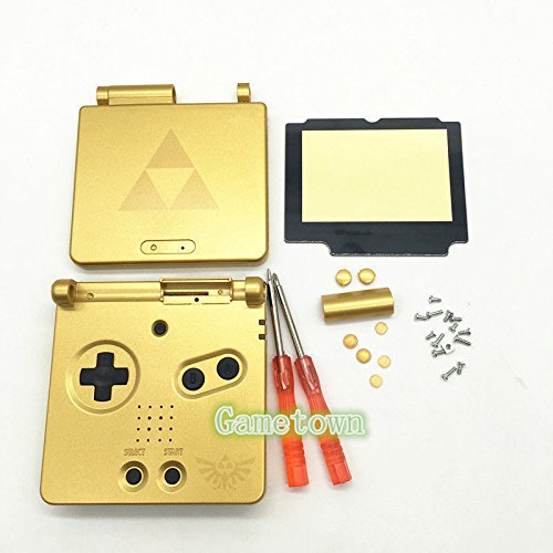 Gametown New Full Housing Shell Pack Case Cover for GBA SP Gameboy Advance SP Triforce Glod