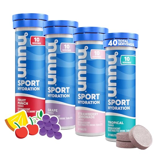 Nuun Sport Electrolyte Tablets for Proactive Hydration, Mixed Citrus Berry Flavors, 4 Pack (40 Servings)