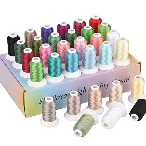 Simthread 32 Madeira Colors Polyester Embroidery Machine Thread Kit 500M (550Y) Each Spool Similar to Madeira Robinson-Anton Colors - Assorted Color 2