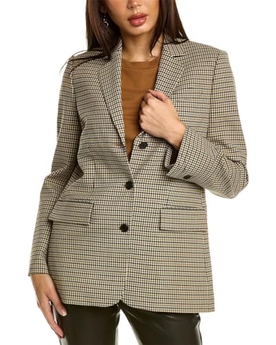 Rebecca Taylor Womens 3-Button Wool-Blend Blazer, 00, Green
