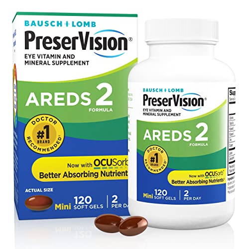 PreserVision AREDS 2 Eye Vitamin & Mineral Supplement, Contains Lutein, Vitamin C, Zeaxanthin, Zinc & Vitamin E, 120 Softgels