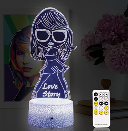 AmazerToys Tay Gifts, Swifties Merch, Decoration for Swifties. Table Lamp for Music Party Supplies.Night Light with 16 Colors Change and Timing
