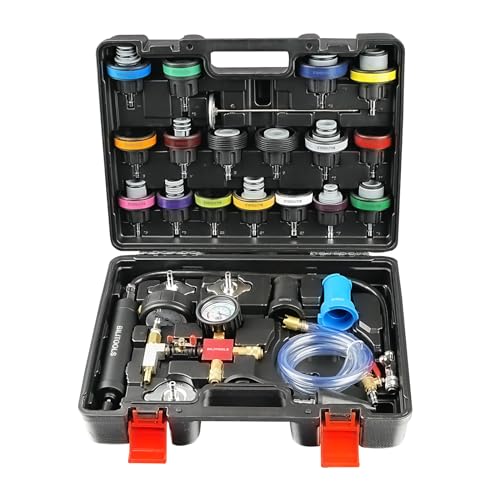 BILITOOLS Radiator Coolant Pressure Tester & Vacuum Refill Kit, 28-Piece Universal Cooling System Radiator Leak Tester & Refiller