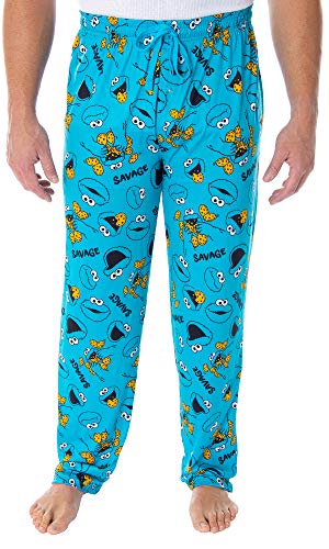 Sesame Street Men's Cookie Monster Savage Sleep Lounge Pajama Pants (Small)