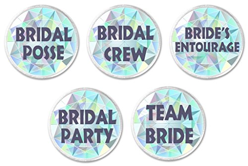 Set 5 Bridal Party Crew Entourage Posse Team Bride Diamond 3' Sew On Patches