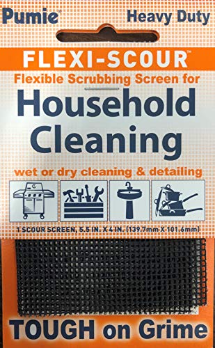 Pumie Flexi-Scour, 1 Pack, Flexible Scrubbing Screen for Household Cleaning, Flex 48, 5.5' x 4', Abrasive Grit Cleaning Screen, Clean Grills, Remove Carbon, Rust and Scale, Pack of 1