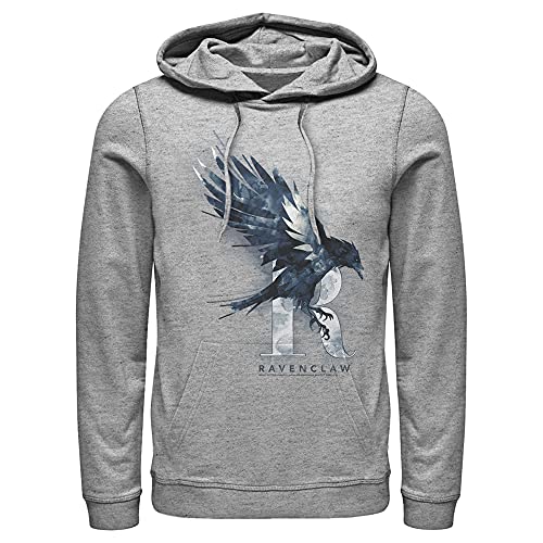Fifth Sun Men's Harry Potter Ravenclaw Bird Watercolor Pull Over Hoodie - Athletic Heather - 2X Large