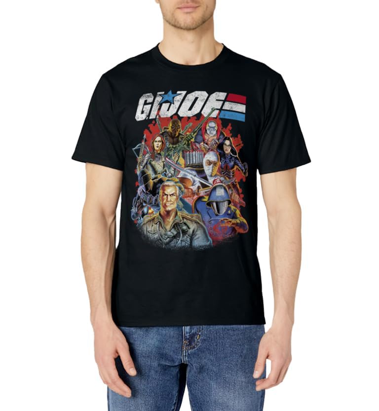 G.I. Joe Retro Group Shot American Hero Fade Logo T-Shirt