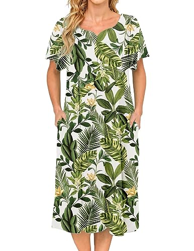 Womens Lounger House Dress Patio Dress for Women with Pockets House Coat Women Dusters Grandma Dress Moo Moos Winter Robes Sleep Shirts Plus Size House Coat