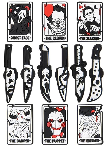 VZDIOR Pack of Skull Shoe Charms Halloween Horror Shoes Decoration Charms for Party Favor Set-J