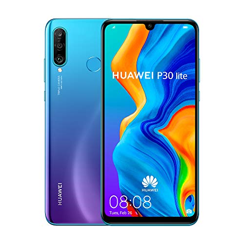 Huawei P30 Lite (128GB, 4GB RAM) 6.2' Display, AI Triple Camera, Dual-SIM Global GSM Factory Unlocked Phone - Peacock Blue