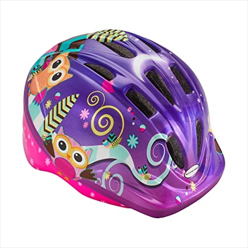 Schwinn Classic Toddler Bike Helmet, Dial Fit Adjustment, Kids Age 3 - 5 Year Olds, Girls and Boys Suggested Fit 48 - 52 cm, Crazy Owl