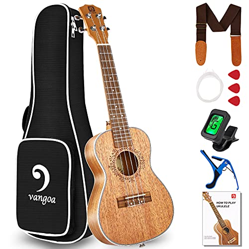 Tenor Ukulele 26 Inch Mahogany Professional Acoustic Ukelele Four String Wooden Hawaiian Uke Beginner Kit Ukuleles Bundle for Adult Starter Kit, by Vangoa