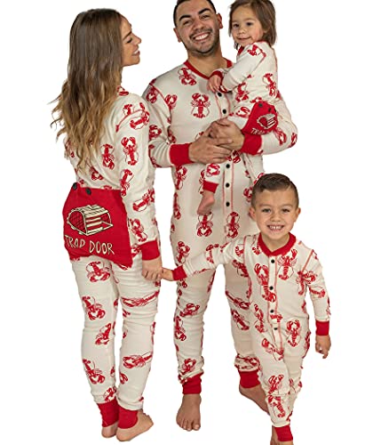 Lazy One Flapjacks, Matching Christmas Pajamas for The Dog, Baby & Kids, Teens, and Adults (Lobster Trap Door, X-Large)
