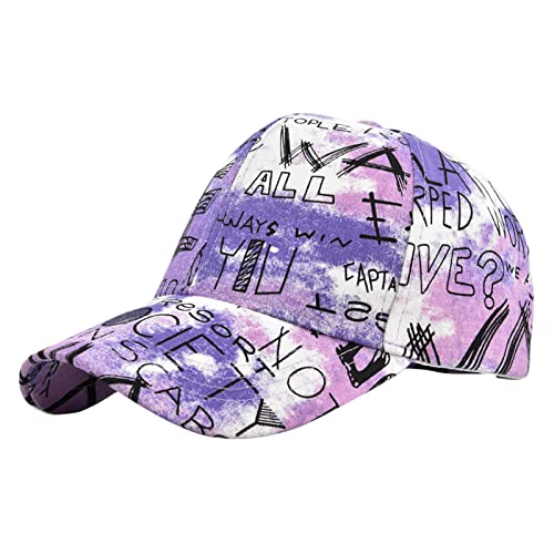 PPWW Dad Visor Men and Women Casual Regular Youth Retro Letters Colorful High Street Cap Baseball Iv2 Helmet Visor