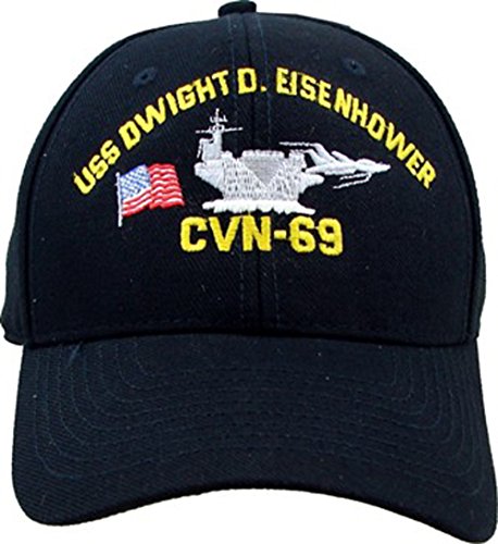 U.S. Navy USS Dwight D. Eisenhower CVN-69 Embroidered baseball cap. Made in USA