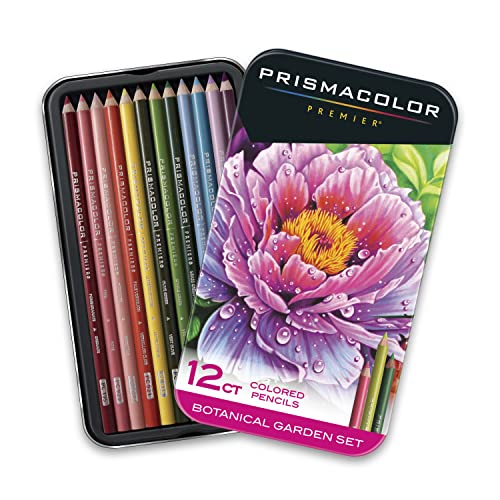 Prismacolor Premier Colored Pencils, Soft Core, Botanical Garden Set, Adult Coloring, 12 Count