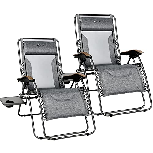 PORTAL Zero Gravity Chair, Oversized, Grey-2 Pack