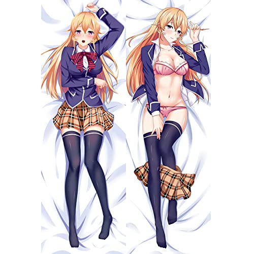 PISADA Anime Dakimakura Food Wars！Shokugeki No Soma Nakiri Erina Pillow Case Hugging Body Throw Gifts Bedding Decorate Pillowcase 60 x 20 inches(150cm x 50cm)