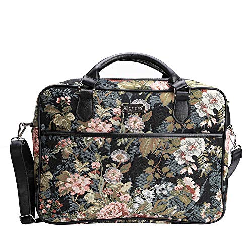 Signare Tapestry Laptop bag Computer Messenger bag Briefcase for Women with Floral Peony Design (CPU-PEO)