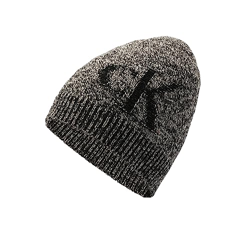 Calvin Klein Men's Tweed Plated Oversize Monogram Cuff Hat, Egret Black