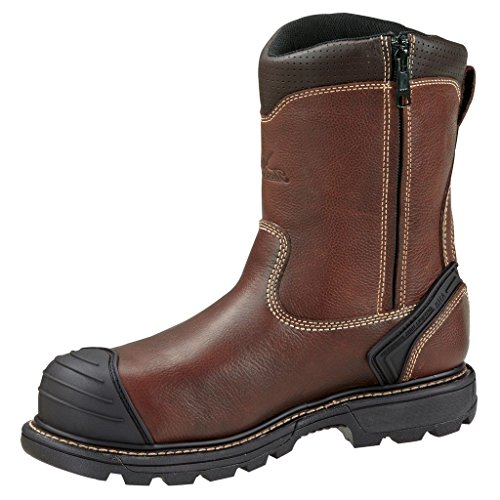 Thorogood GEN-Flex2 8” Side-Zip Wellington Pull On Work Boots for Men - Full-Grain Leather with Safety Toe, Storm Welt Construction, and Traction Outsole; EH Rated - 11 M US