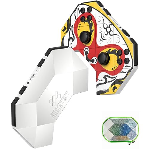 PB Tails Metal Wireless Steam Controller for PC Windows, Switch, Steam Deck, Raspberry Pi, Andriod, IOS, Smart TV, Portable Mini Gaming Controller with Dual Vibration/6-Axis Motion Sensor/Turbo/Wake-Up - Yellow