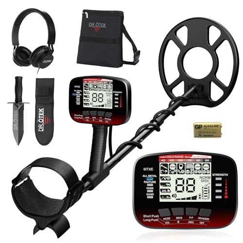 DR.ÖTEK Metal Detector, Waterproof Gold Detector, Pinpoint & Terrain Modes, Professional Metal Detector for Adults, One-Click Quick Matching, High Accuracy, 6 Modes, Super Easy to Operate, Lightweight