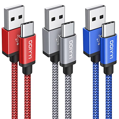 DDIYYI 10ft USB C Cable, 3-Pack USB A to USB C Charger Cable Braided Cord for Samsung Galaxy S23 S22 S10, Note 20 10 9 8 A15 A25 A53 A54, Tablet, LG, Moto