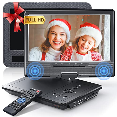 Arafuna 12.5' Portable DVD Player for Car, 10.5' HD Swivel Screen with Car Headrest Holder, 5-Hour Rechargeable Battery, Support USB/SD/Sync TV, Regions Free, Last Memory