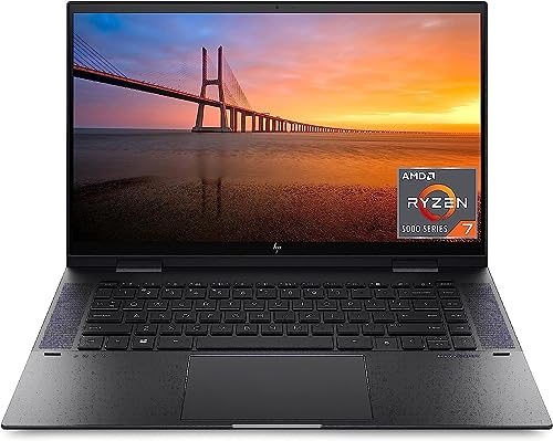 HP 2023 Newest Envy x360 Convertible 2-in-1 Laptop, 15.6' FHD Touchscreen Display, AMD Ryzen 7 5825U(Beats i7-12650H), 32GB RAM, 1TB SSD, Fingerprint Reader, Windows 11 Home, Black
