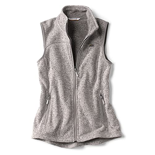 Orvis Recycled Fleece Sweater Vest for Women - Soft and Cozy Fleece Vest of Sweater Knit Recycled Polyester, Gray - L