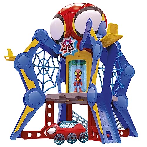 Spidey and His Amazing Friends Web-Spinners Web-Quarters, Kids Playset with Action Figure, Vehicle, and Accessories, Marvel Super Hero Toys, Ages 3 and Up
