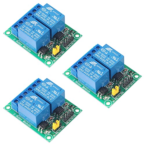 ACEIRMC 3pcs 2 Channel 5V Relay Module 10A with Optocoupler Low Level Trigger Expansion Board for Arduino R3 MEGA 2560 1280 DSP ARM PIC AVR DSP Electronic STM32 for Raspberry Pi