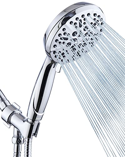 Shower Head with Handheld High Pressure-Full Body Coverage Powerful Rain Showerhead Extra 60' Long Hose and Adjustable Brass Joint Holder- The Perfect Detachable Heads for Bathroom Upgrade