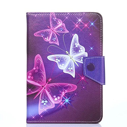 PHEVOS 7''/7.85''/8'' Tablet Pc Case Cover, Foldable and Solid Stand Case, Compatible with All Universal 7 inch Tablets PC-Pink Butterfly