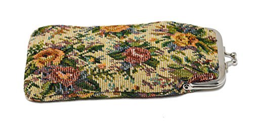 Home-X Eyeglasses Holder, Features a Snap Clasp to Help Prevent Lost Glasses, Tapestry Design (7½' x 3½')