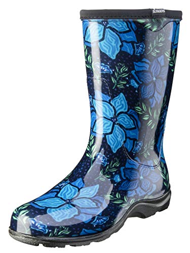 Sloggers Waterproof Garden Rain Boots for Women - Cute Mid-Calf Mud & Muck Boots with Premium Comfort Support Insole, (Spring Surprise), (Size 7)