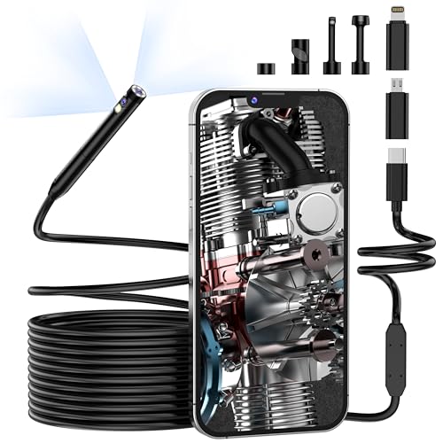 Dual Lens 1080P Endoscope Snake Inspection Camera, Pancellent Type C Borescope, WiFi Scope Camera with 6 LED Lights for Android and iOS Smartphone, iPhone, iPad, Samsung (9.84FT)