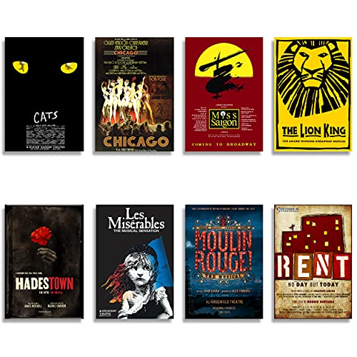 Kaedehara Kazuha American Musical Poster 8PCS Classic Musical Prints Theater Room Decor Motivational Inspirational Wall Art for Bedroom Livingroom-11.5' x 16.5'
