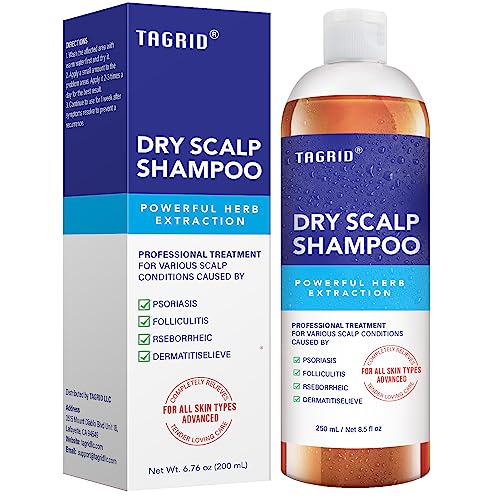 TAGRID Maximum Strength Dry Scalp Shampoo, Psoriasis Shampoo, Folliculitis Shampoo, Seborrheic Dermatitis Shampoo, and Dandruff Shampoo, Soothe and Helps Prevent the Recurrence Of Itching, Scaling, Redness, and Irritation Associated With Dry Scalp