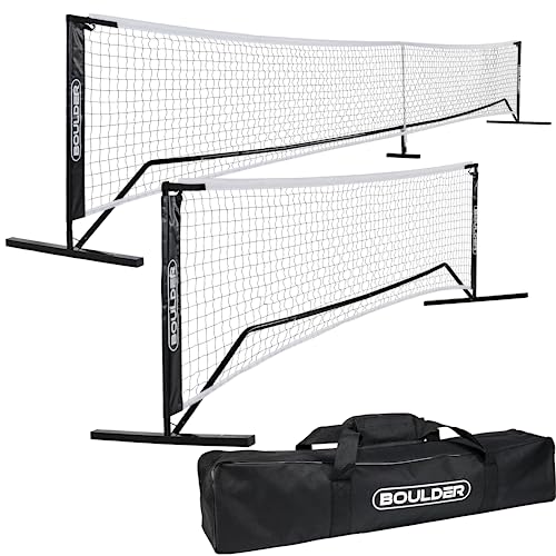 Boulder Pickleball Net - Premium USAPA Standard Full Court 22ft Pickleball Net Set with Additional 11ft Half Court Pickle Ball Net