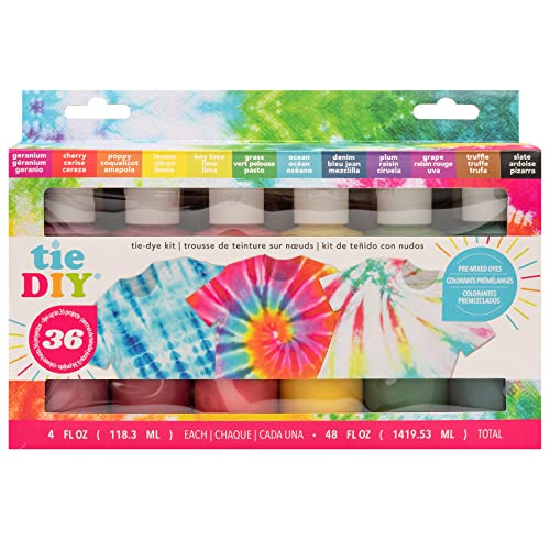 American Crafts AC Tie Dye Kit 12 Color Set One-Step Kit | 12 Bright Colors, Easy to Use Bottles | Tie Dye Party Kit, Tie-Dye Kits for Adults, Tie Dye Kit for Kids, Large Groups, TyeDye Kit