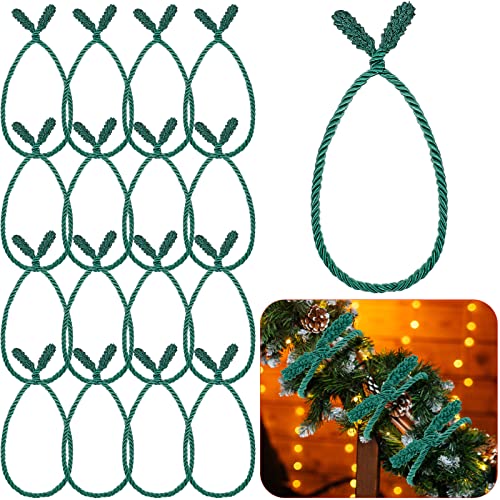 Zhengmy 20 Inches Christmas Garland Ties ative Twist for Banister Reusable and Flexible Xmas Holiday Home ations Craft Wrapping (16 Pcs, Green)
